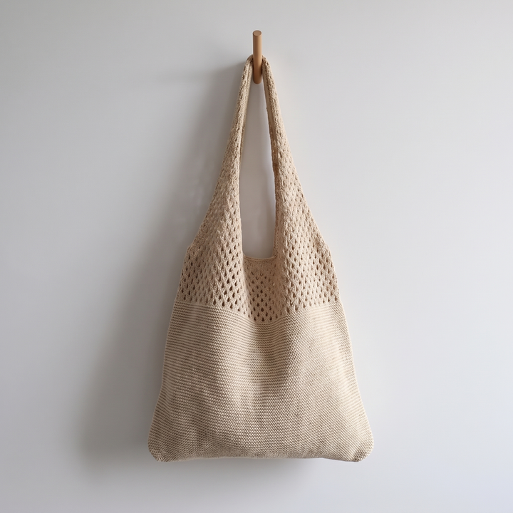 Bethanie | Mesh Knit Shoulder Tote Bag for Women - front view