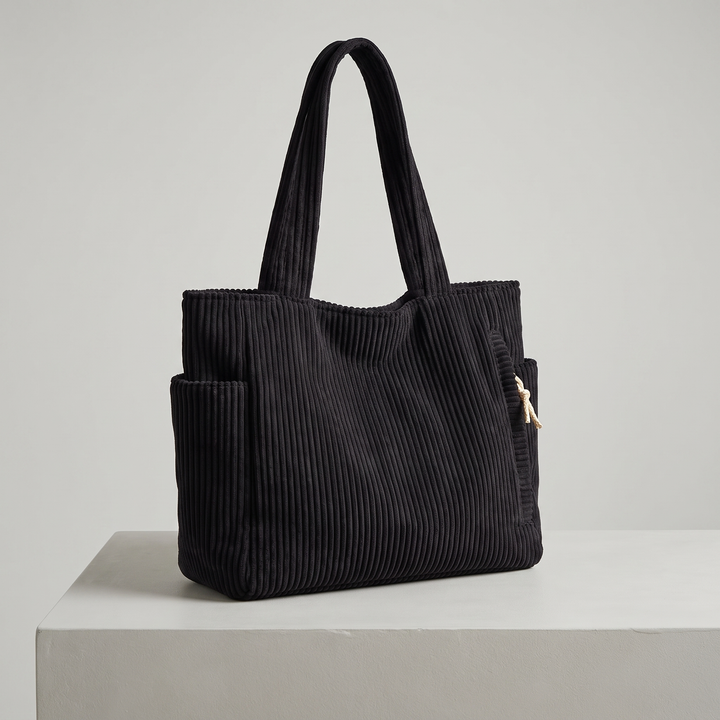 Gwenaelle | Textured Shoulder Tote Bag for Women - front view