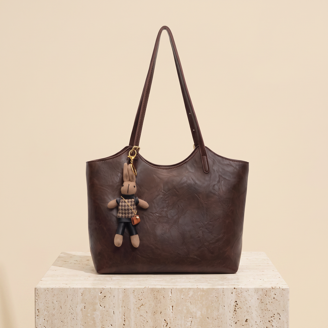 Idalie | Soft Leather Shoulder Tote Bag for Women - front view