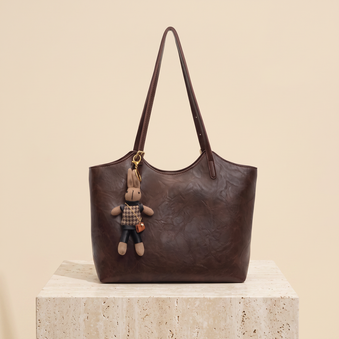 Idalie | Soft Leather Shoulder Tote Bag for Women - front view