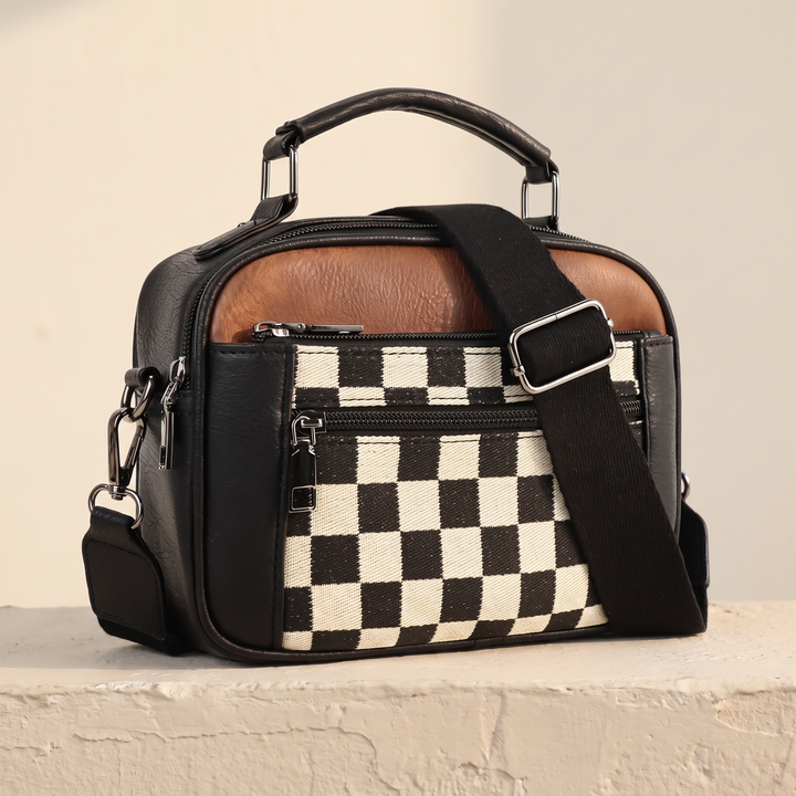 Cunegonde | Checkered Crossbody Bag for Women - front view