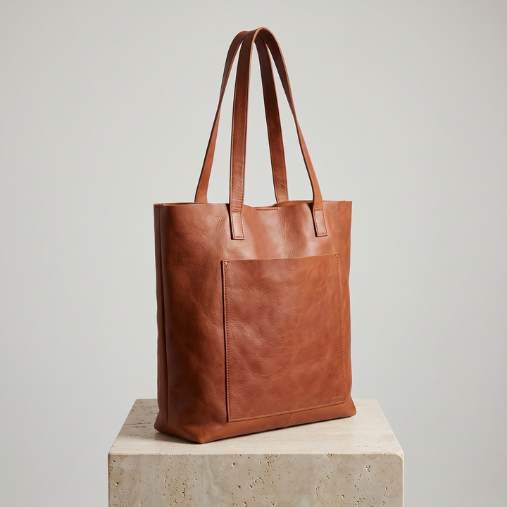 Lorraine | Leather Tote Bag for Women - front view