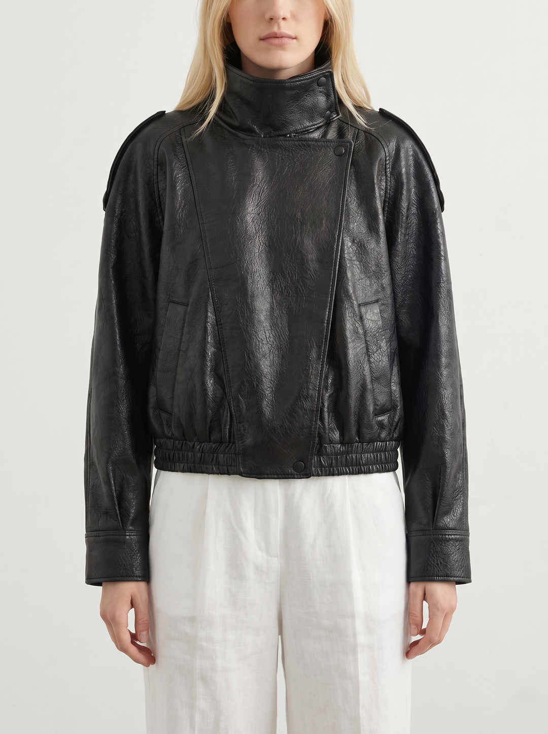 Structured Oversized Faux Leather Jacket for women - view 1