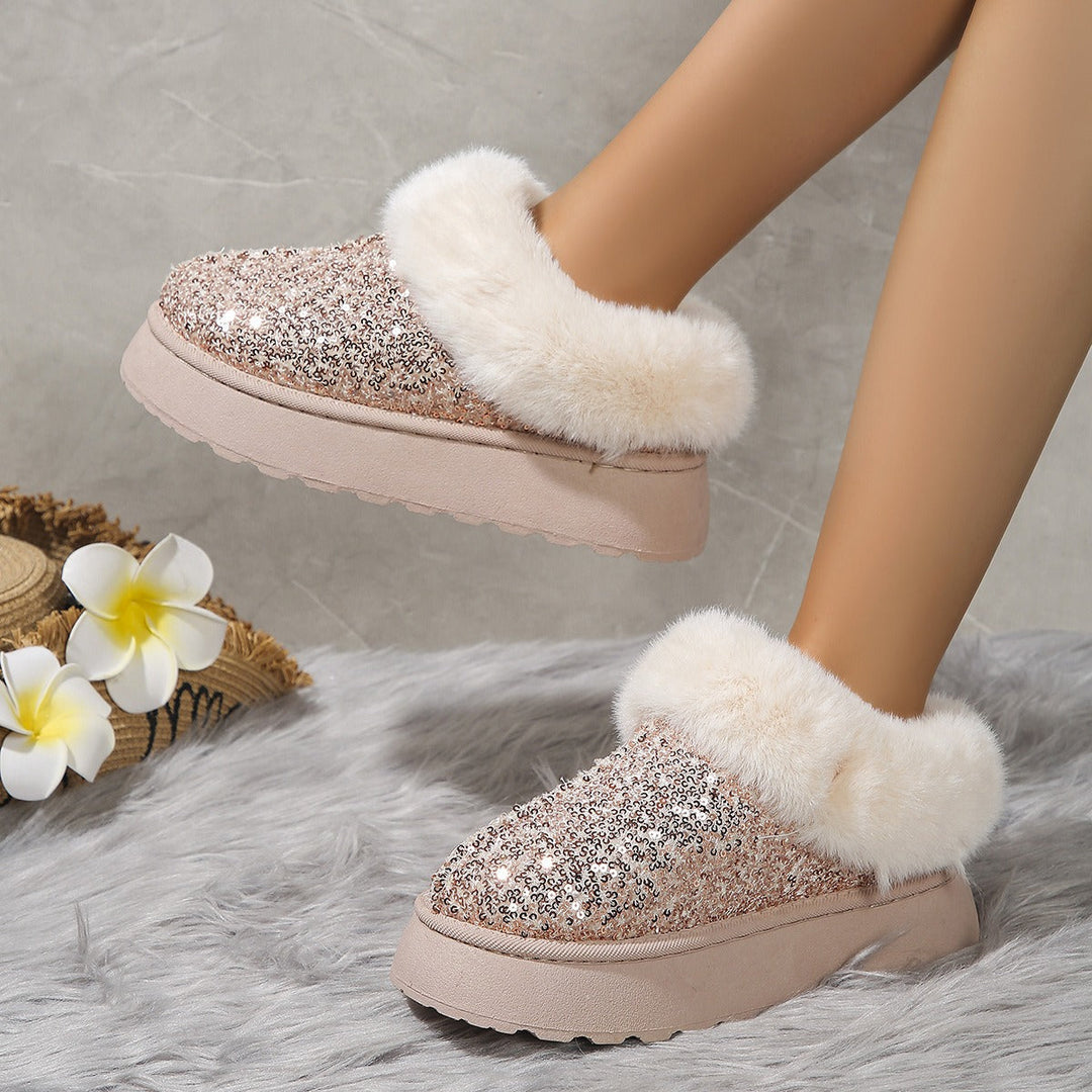 Bastienne | Faux Fur Platform Boots for Women - styling detail