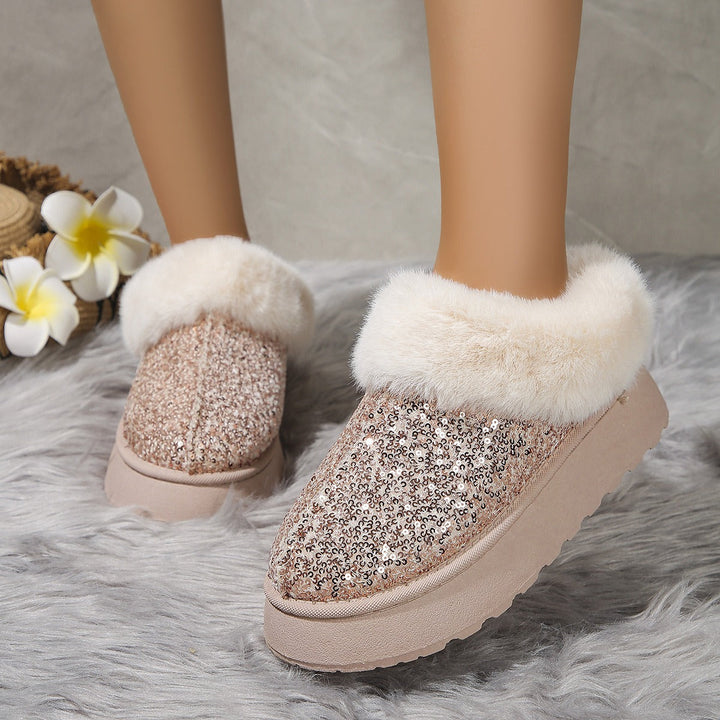 Bastienne | Faux Fur Platform Boots for Women - close-up