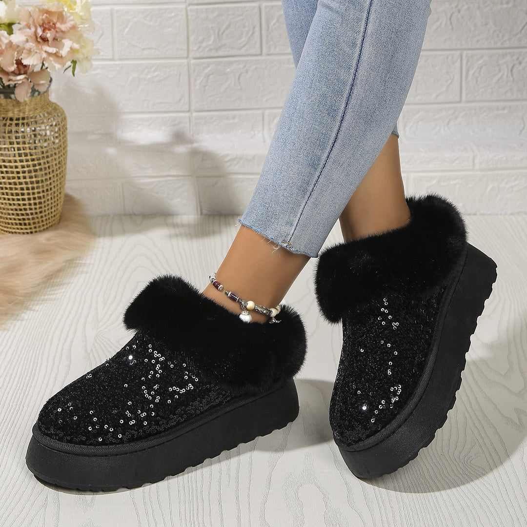Bastienne | Faux Fur Platform Boots for Women - front view