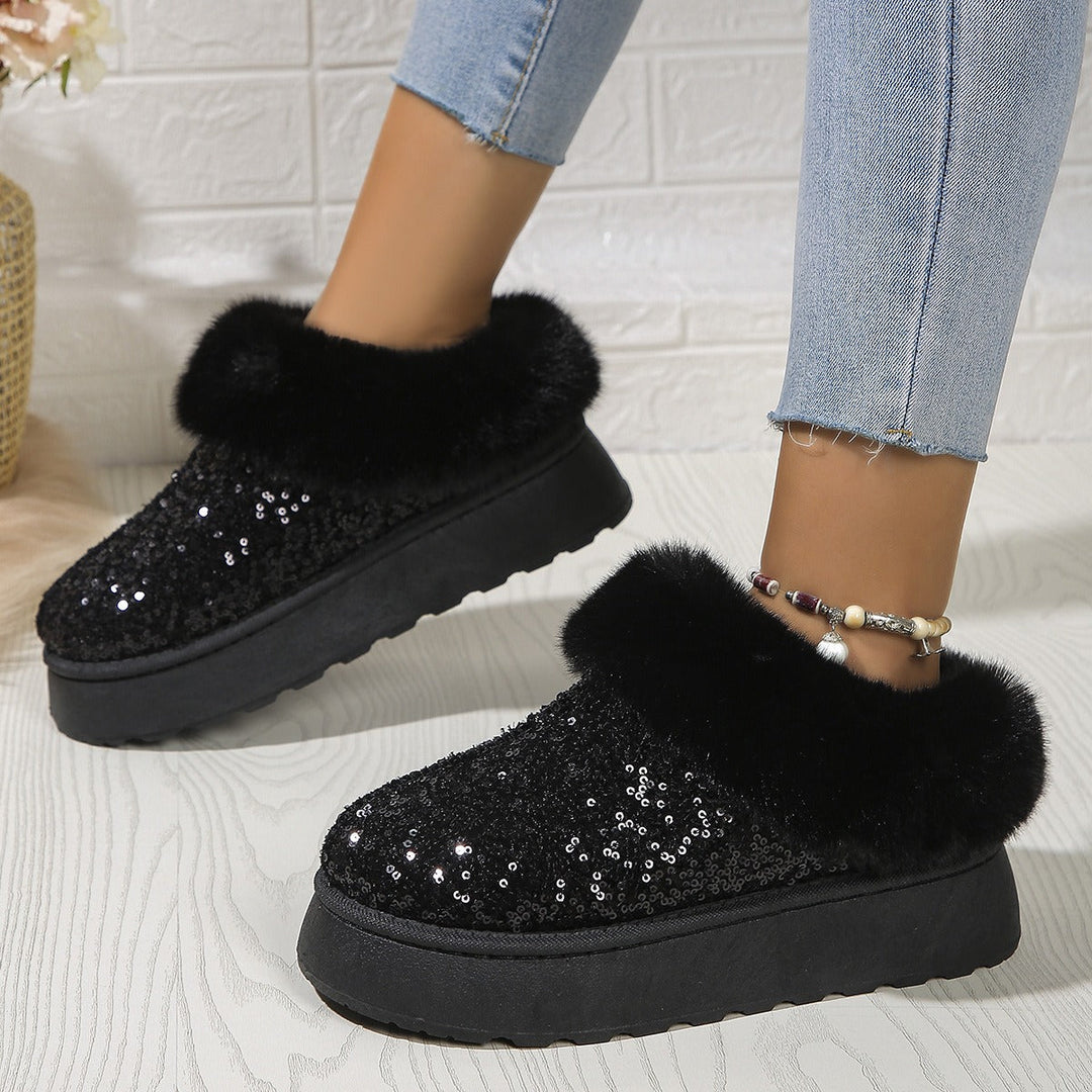 Bastienne | Faux Fur Platform Boots for Women - angled view