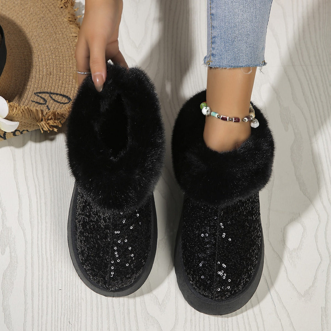 Bastienne | Faux Fur Platform Boots for Women - side view