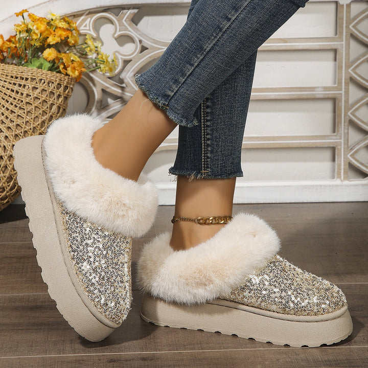 Bastienne | Faux Fur Platform Boots for Women - worn view