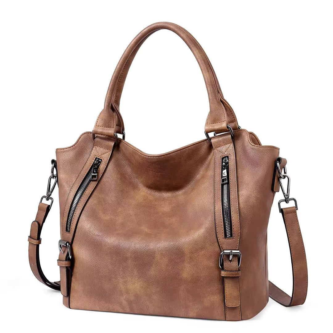 Anaelle | Leather Shoulder Tote Bag for Women - front view