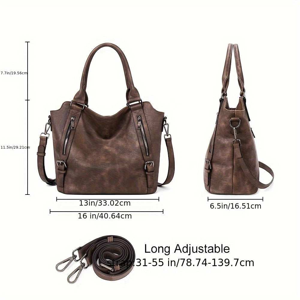 Anaelle | Leather Shoulder Tote Bag for Women - styling view