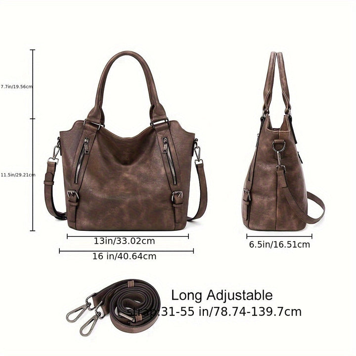 Anaelle | Leather Shoulder Tote Bag for Women - styling view
