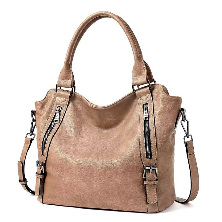 Anaelle | Leather Shoulder Tote Bag for Women - angled view
