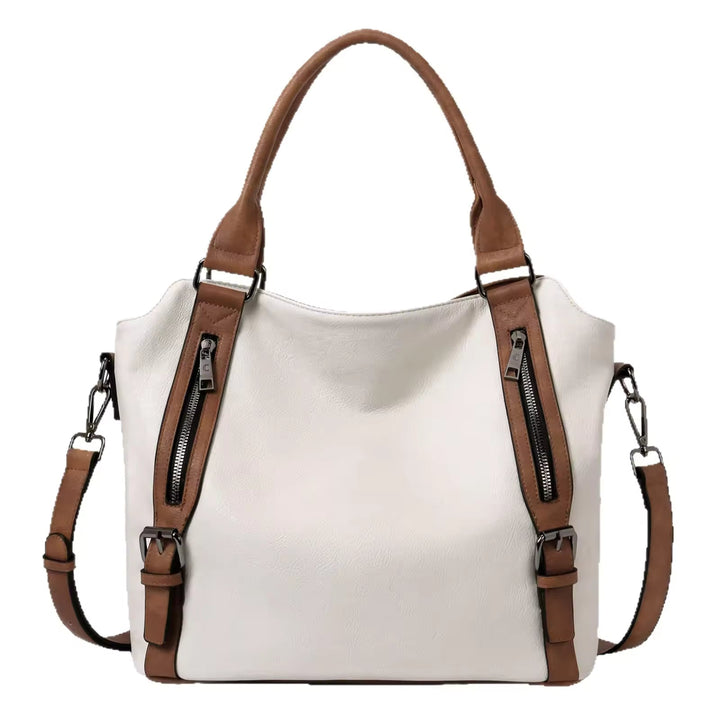 Anaelle | Leather Shoulder Tote Bag for Women - worn view