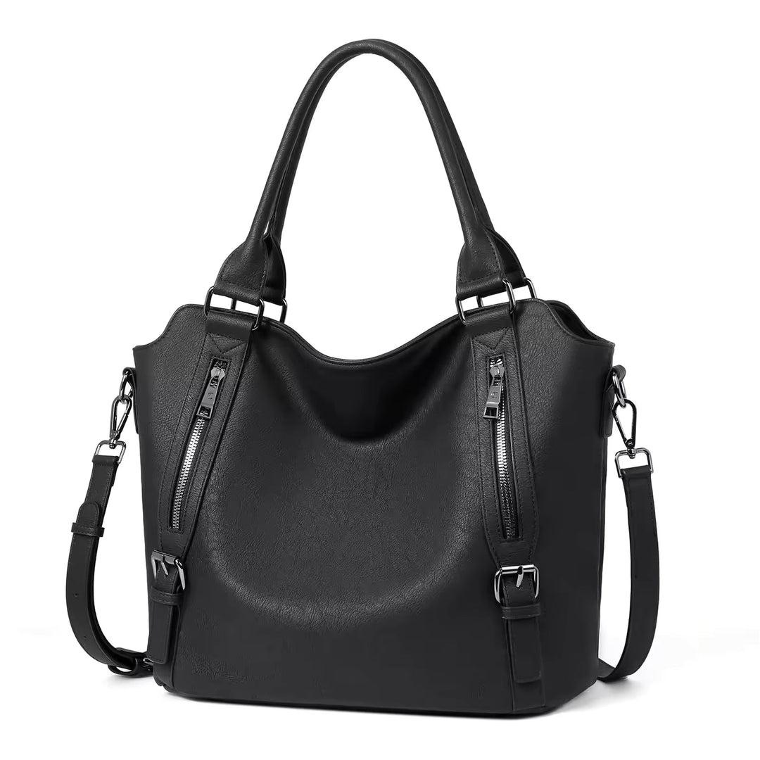 Anaelle | Leather Shoulder Tote Bag for Women - back view