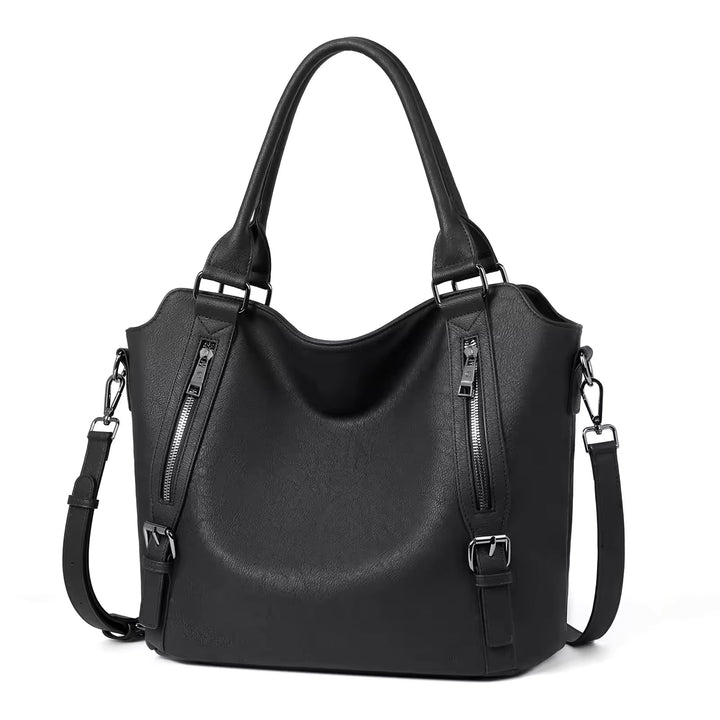 Anaelle | Leather Shoulder Tote Bag for Women - back view