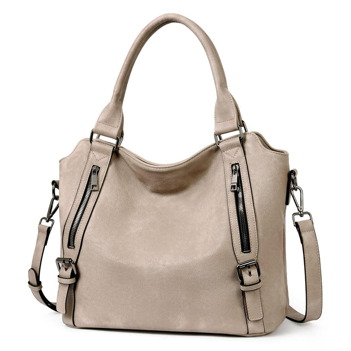 Anaelle | Leather Shoulder Tote Bag for Women - strap detail