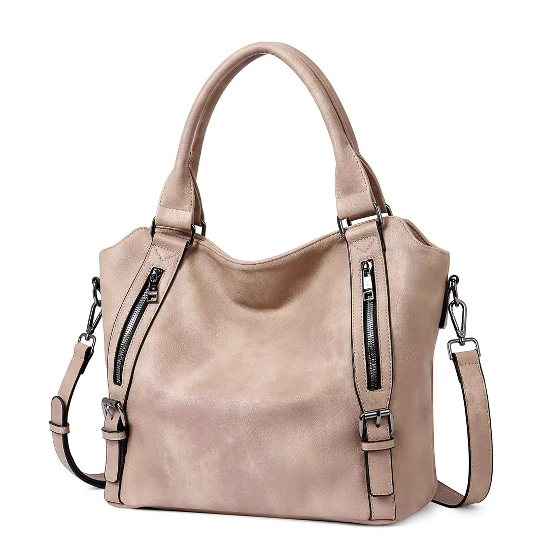 Anaelle | Leather Shoulder Tote Bag for Women - close-up