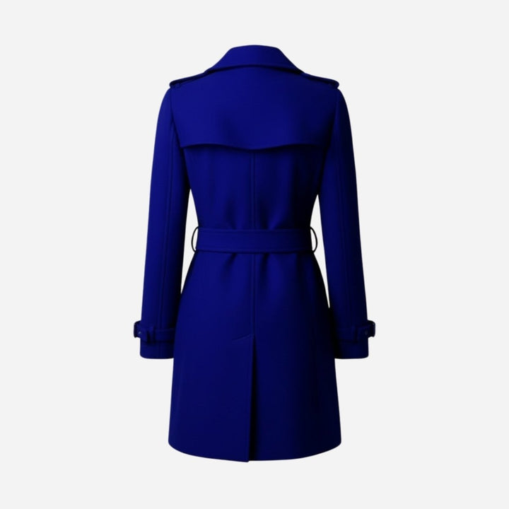 Eglantine Double Breasted Wool Blend Trench Coat Longline for Women, view 5