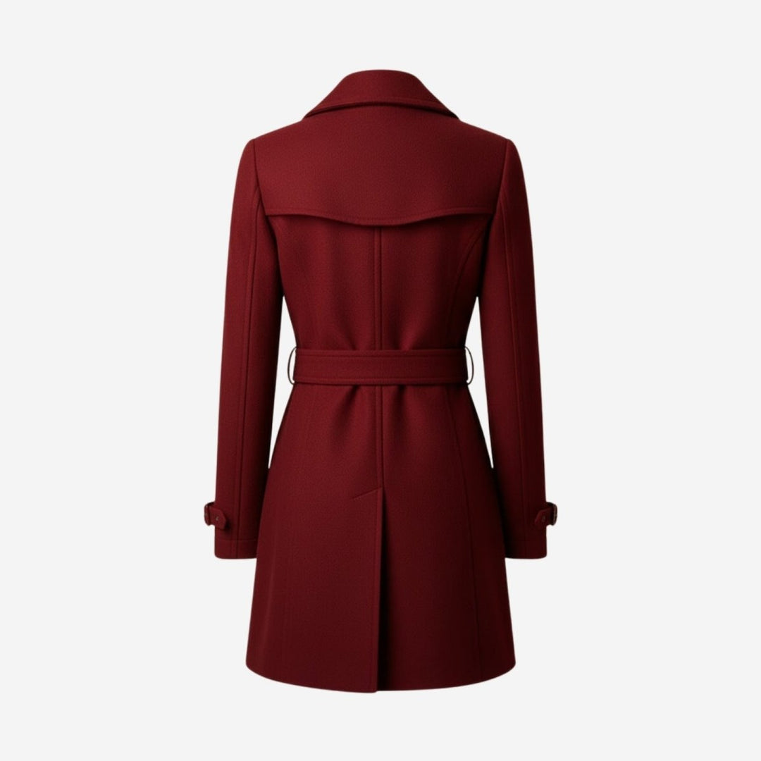 Eglantine Double Breasted Wool Blend Trench Coat Longline for Women, view 15
