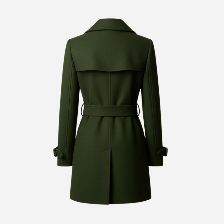 Eglantine Double Breasted Wool Blend Trench Coat Longline for Women, view 20