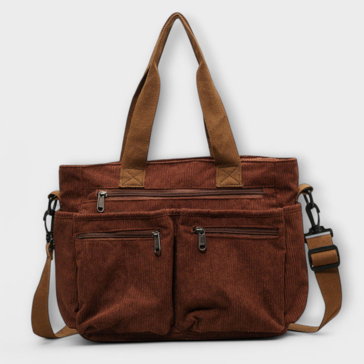 Hermine | Brown Shoulder Tote Bag for Women - front view