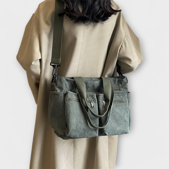 Hermine | Brown Shoulder Tote Bag for Women - side view