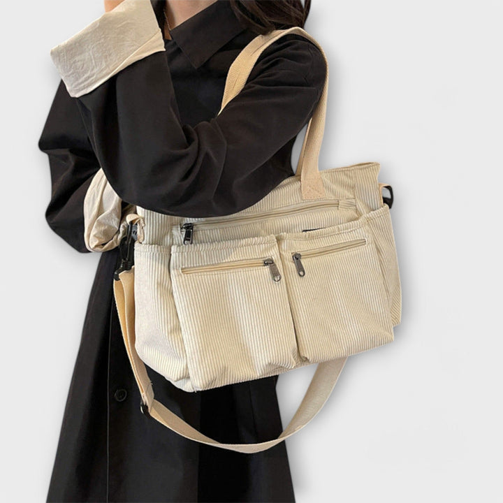 Hermine | Brown Shoulder Tote Bag for Women - back view