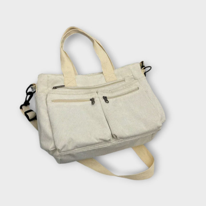 Hermine | Brown Shoulder Tote Bag for Women - close-up