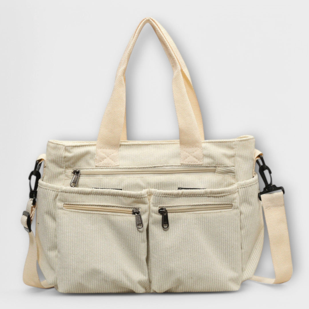 Hermine | Brown Shoulder Tote Bag for Women - styling view