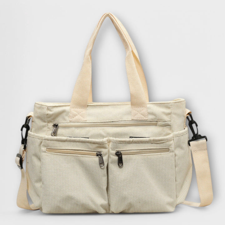 Hermine | Brown Shoulder Tote Bag for Women - styling view