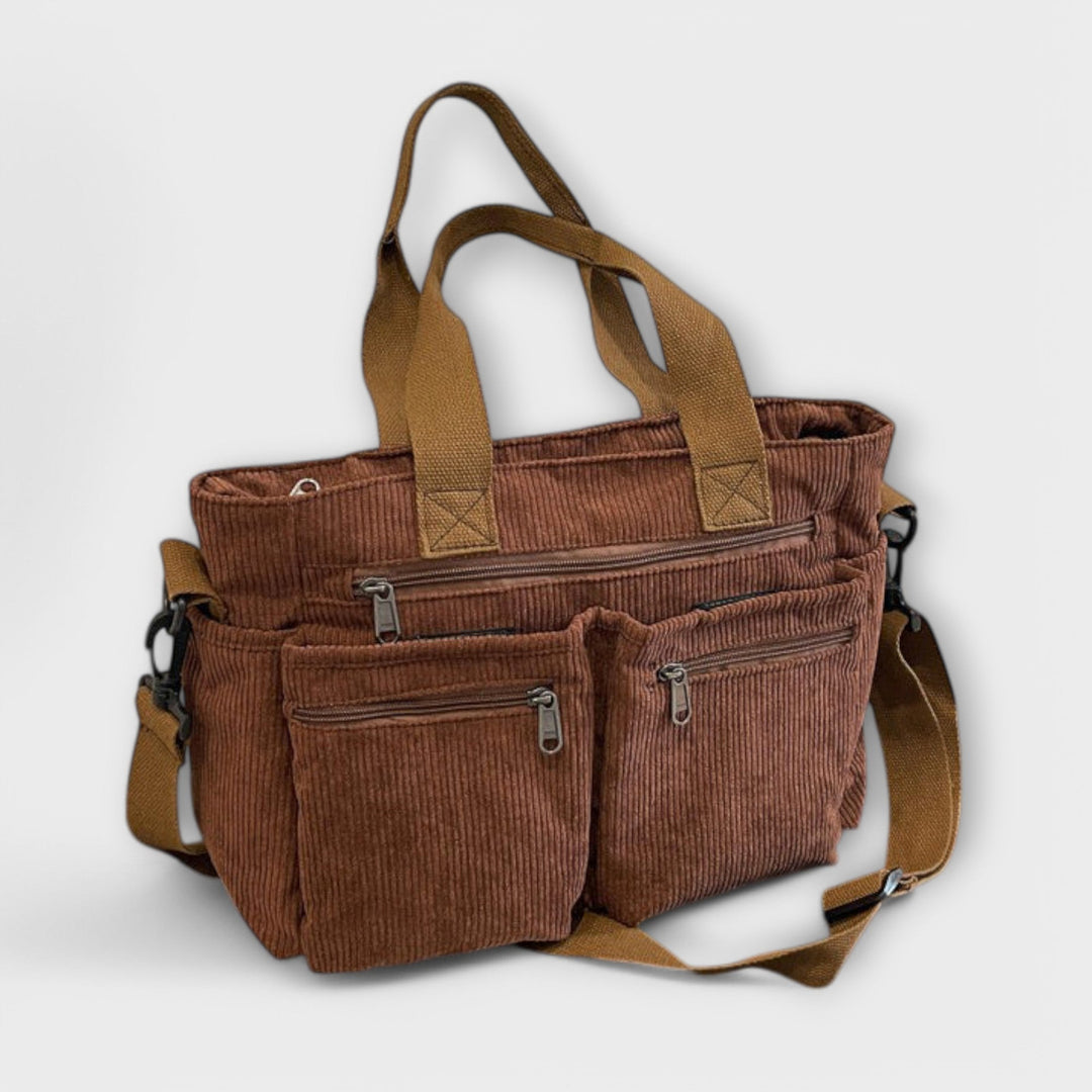 Hermine | Brown Shoulder Tote Bag for Women - back view