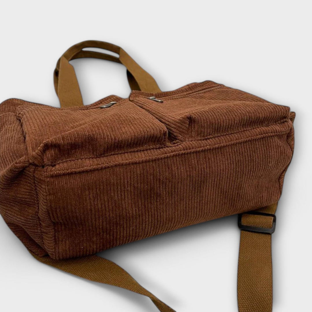 Hermine | Brown Shoulder Tote Bag for Women - strap detail