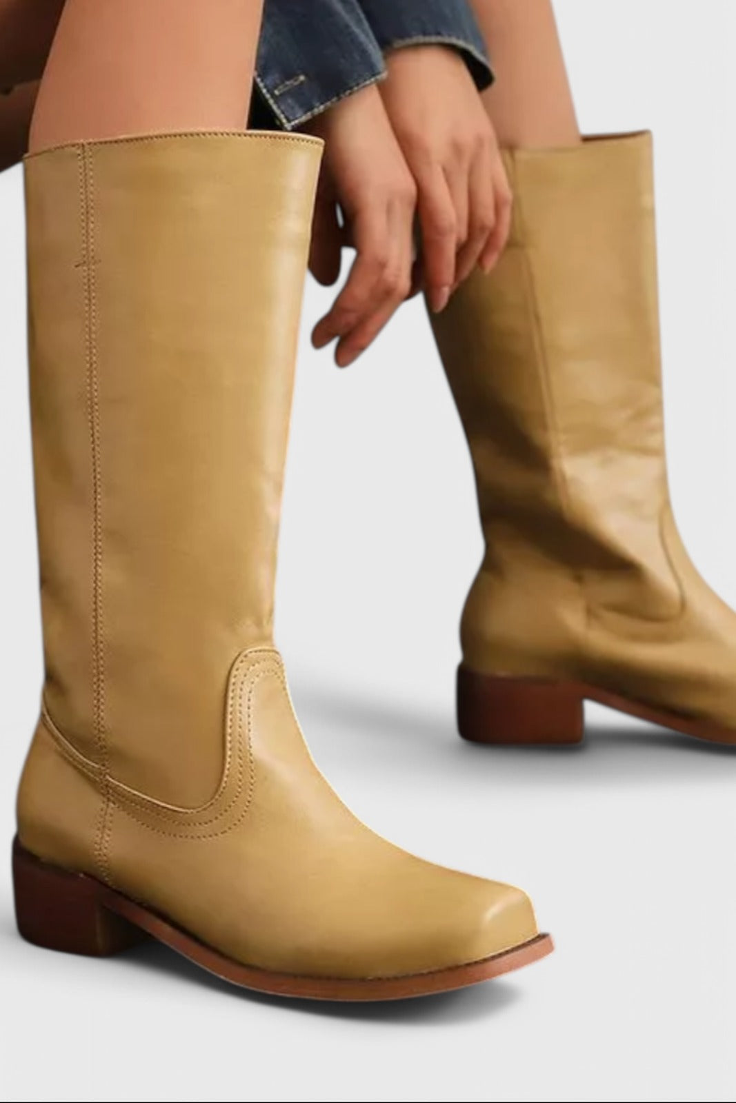 Classic Leather Knee High Boots — knee high boots for women in brown