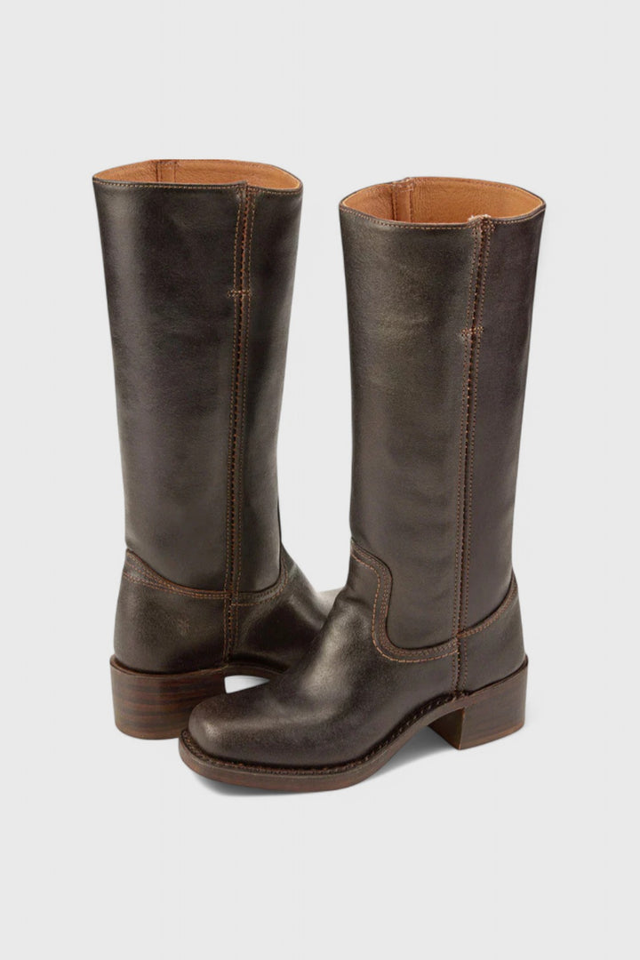 Classic Leather Knee High Boots — knee high boots for women in brown