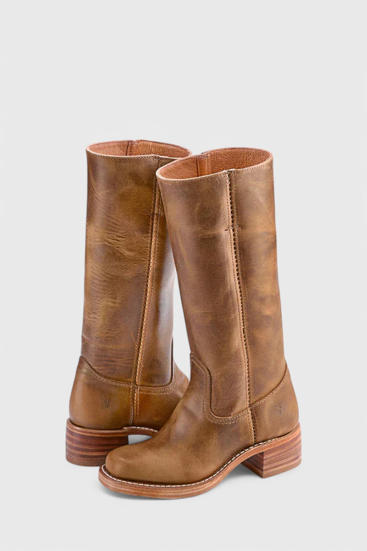 Classic Leather Knee High Boots — knee high boots for women in brown