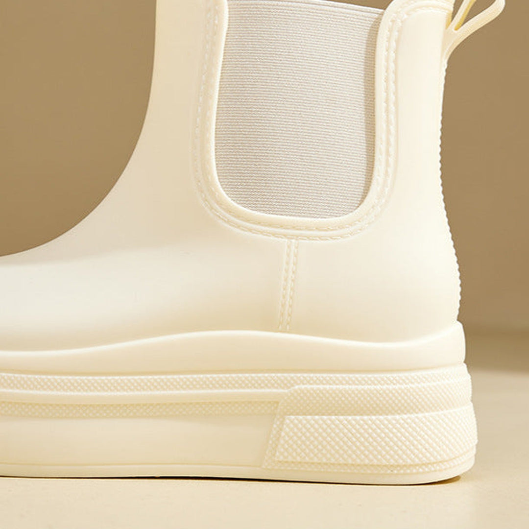 Platform Waterproof Rain Boots — rain boots for women in white
