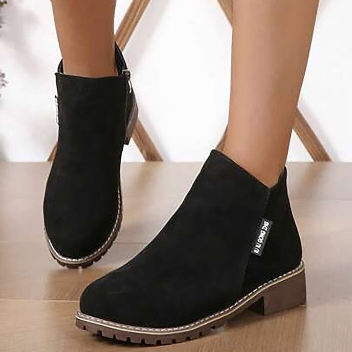 Side Zip Block Heel Ankle Boots — ankle boots for women in green