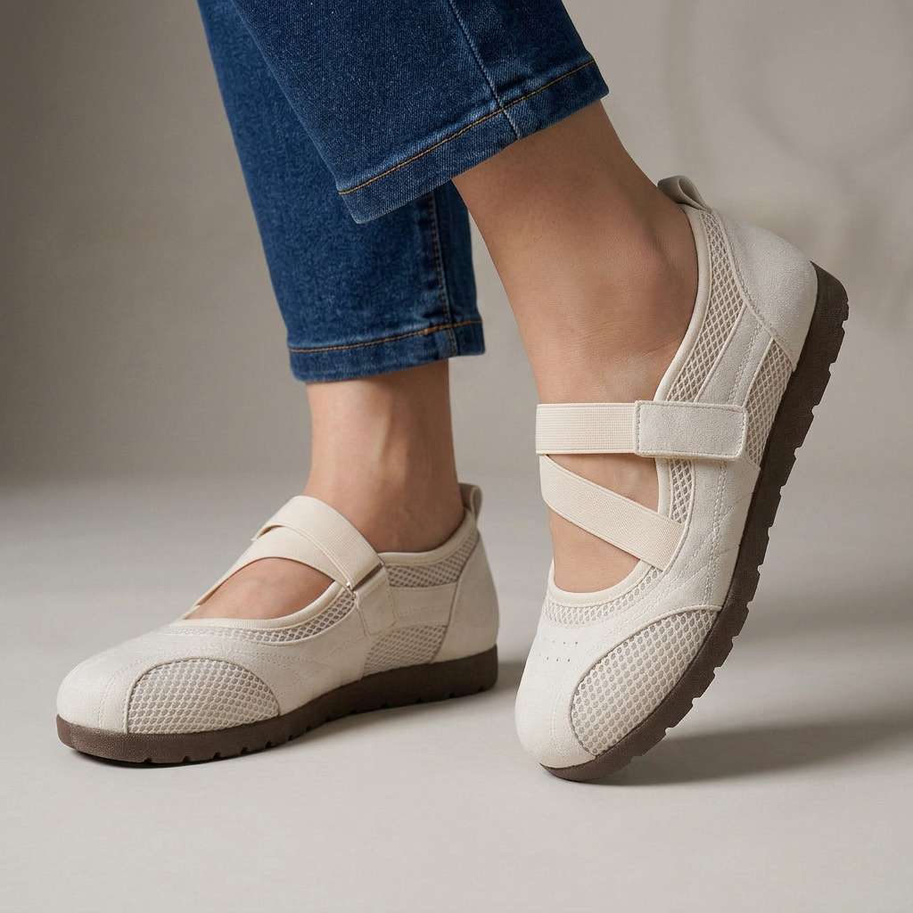 Cushioned Beige Loafers — women's loafers in beige