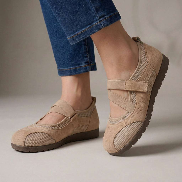 Cushioned Beige Loafers — women's loafers in beige