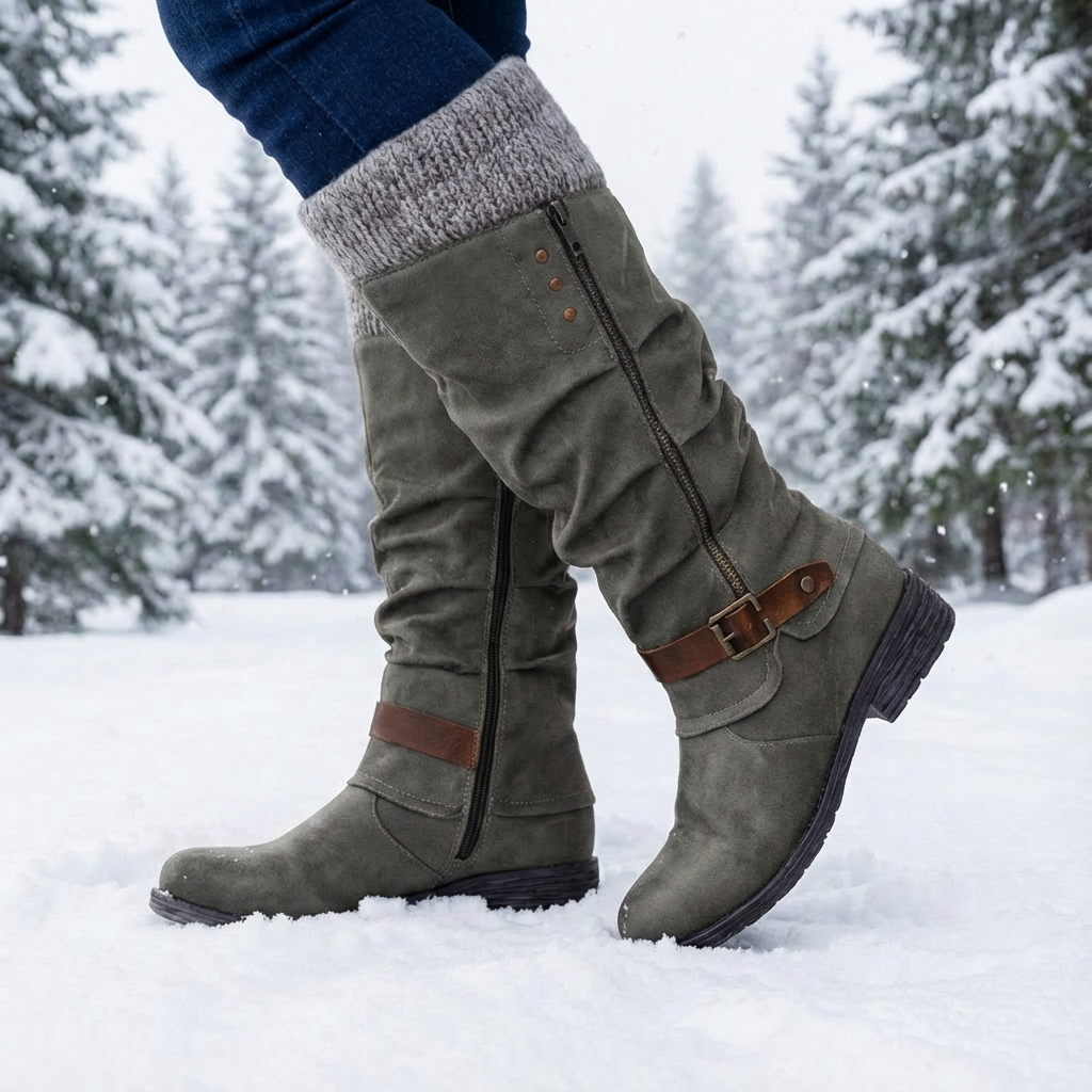 Apolline | Wide Fit Winter Boots for Women - angled view