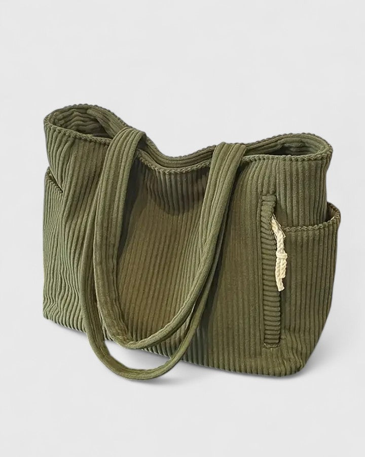 Gwenaelle | Textured Shoulder Tote Bag for Women - side view