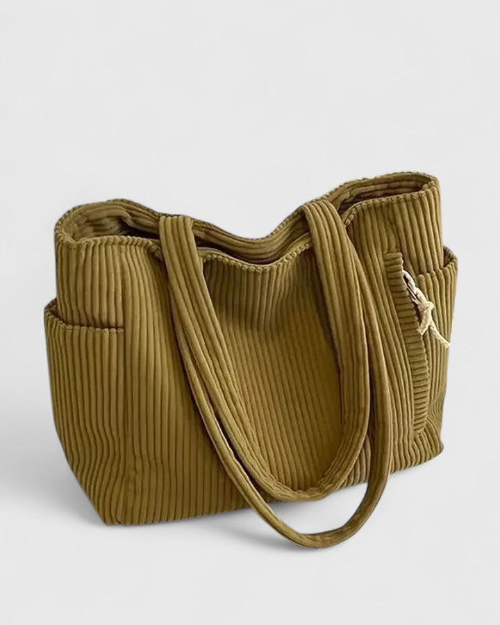 Gwenaelle | Textured Shoulder Tote Bag for Women - angled view