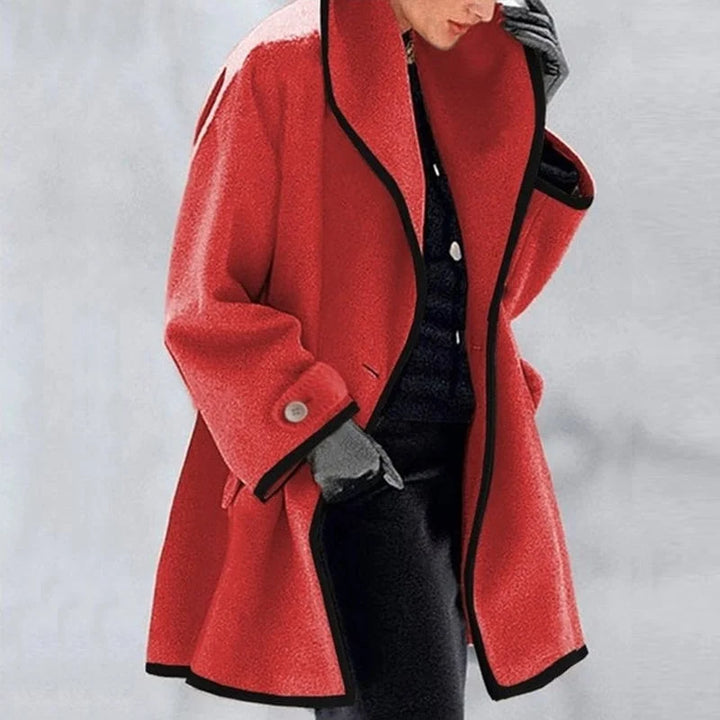 Armelle Classic Trench Coat Double Breasted Belted for Women in Red