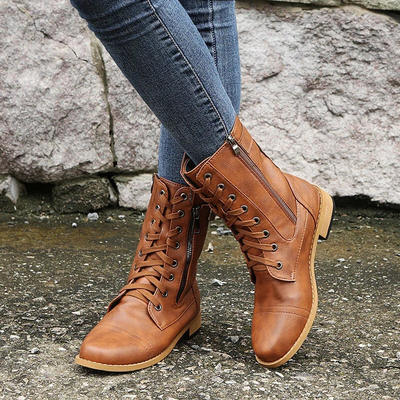 Nolwenn | Lace Up Combat Boots for Women - detail view