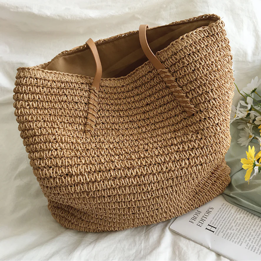 Adelaide | Straw Woven Shoulder Bag for Women - front view