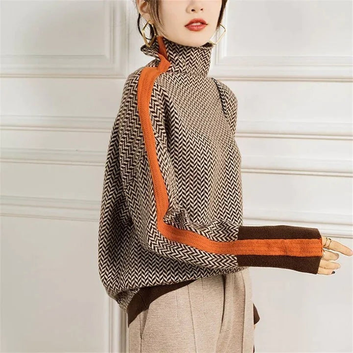 Fair Isle Cashmere Turtleneck Sweater for Women