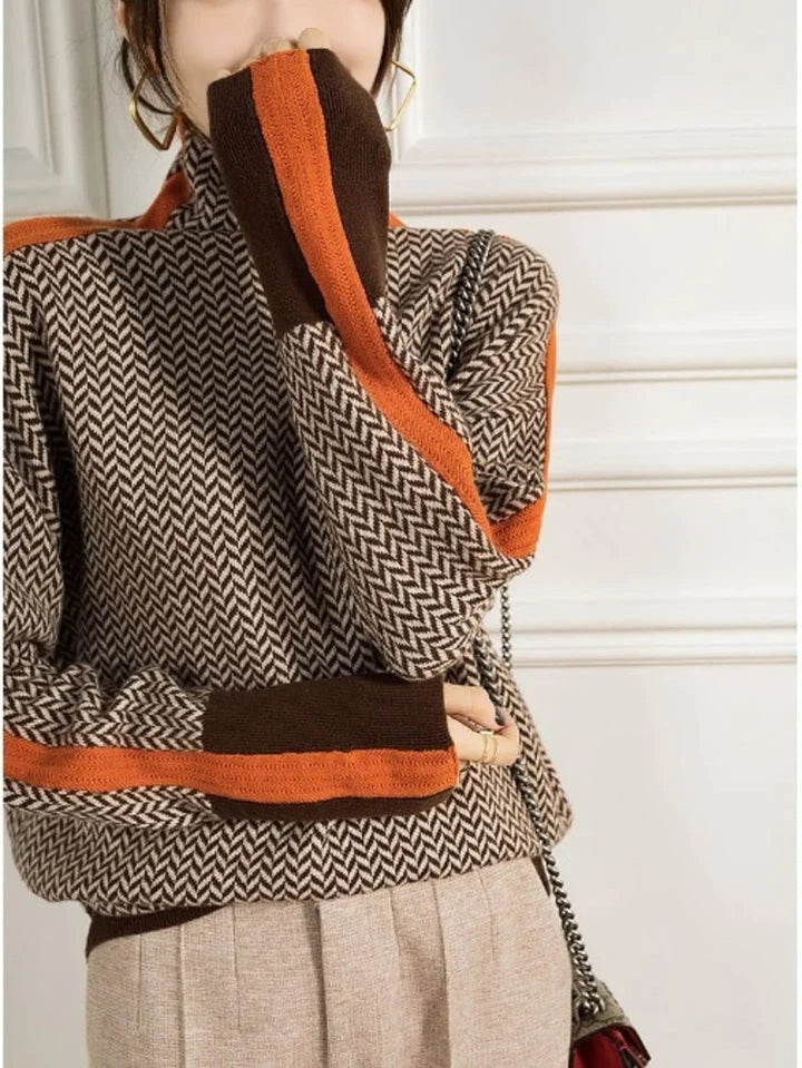 Fair Isle Cashmere Turtleneck Sweater for Women