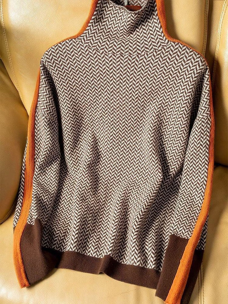 Fair Isle Cashmere Turtleneck Sweater for Women