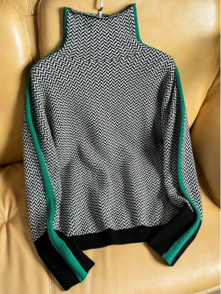 Fair Isle Cashmere Turtleneck Sweater for Women